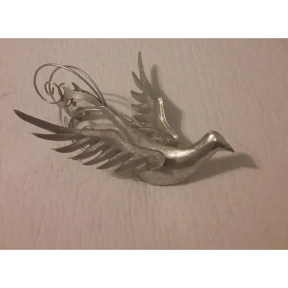 Tin Metal Bird Ornaments Plus Bonus Christmas Expanding Wings
